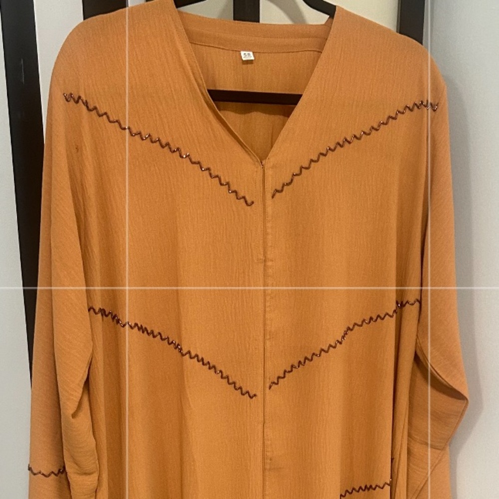 Mustard Orange Abaya set with scarf - Picture 5 of 5